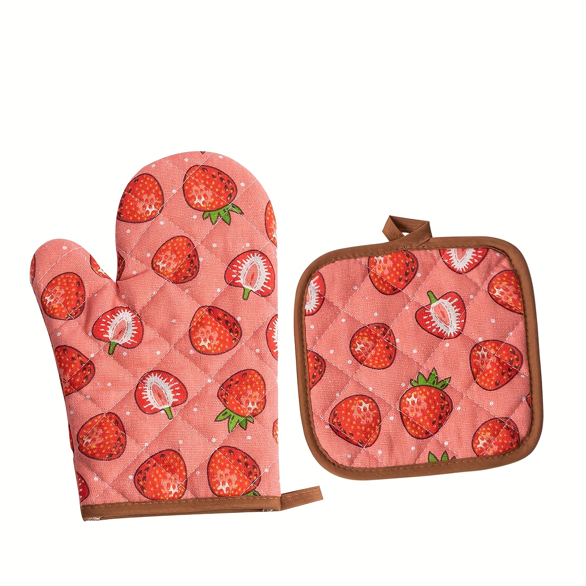 Oven Mitt Silicone - Strawberry Pattern Daily Home Kitchen Oven