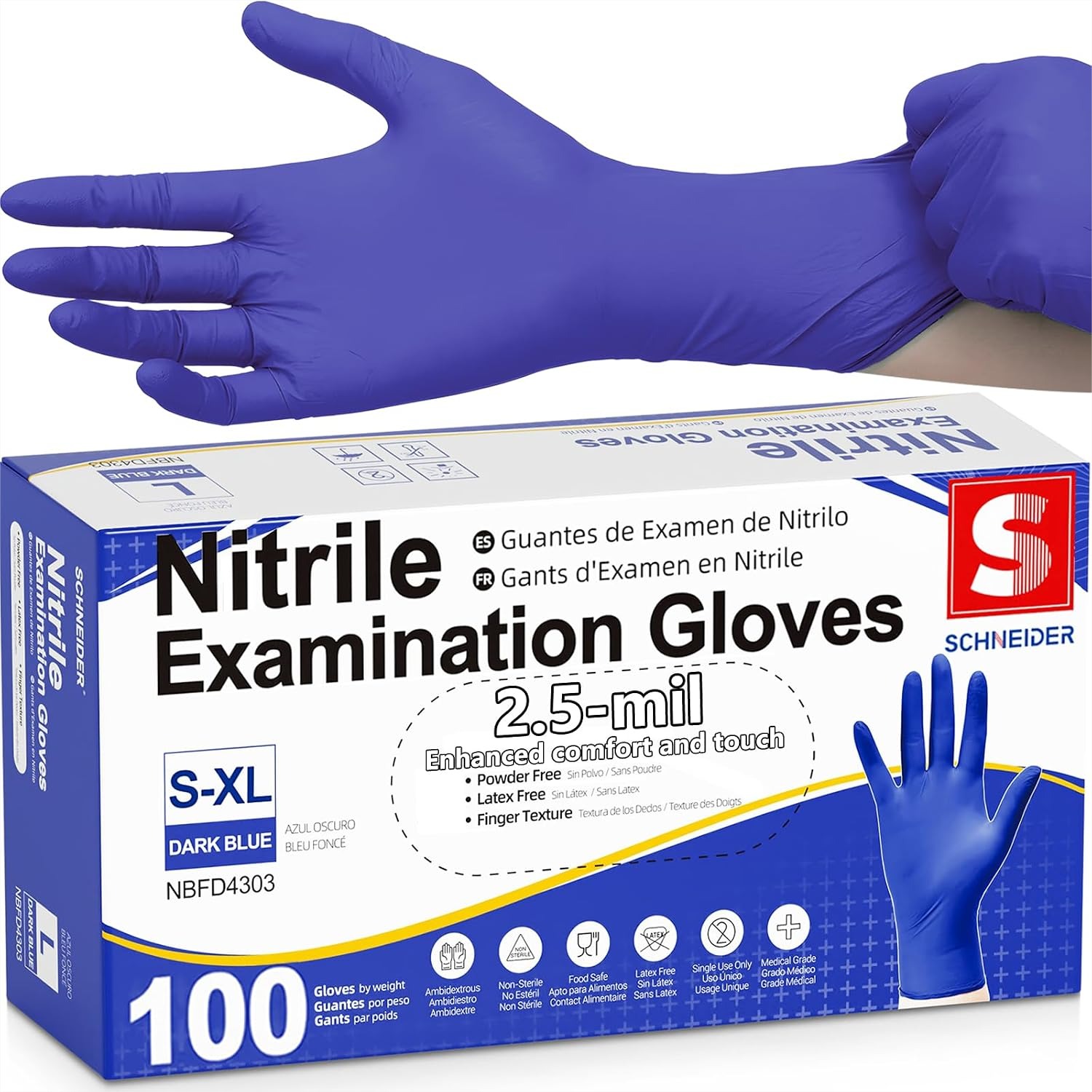 Rubber Glove Cleaning - Dark Blue Disposable Nitrile Gloves for