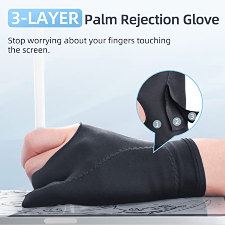 2-Pack Drawing Glove Palm Reje - Touchscreen Glove Capacitive reseña y precio