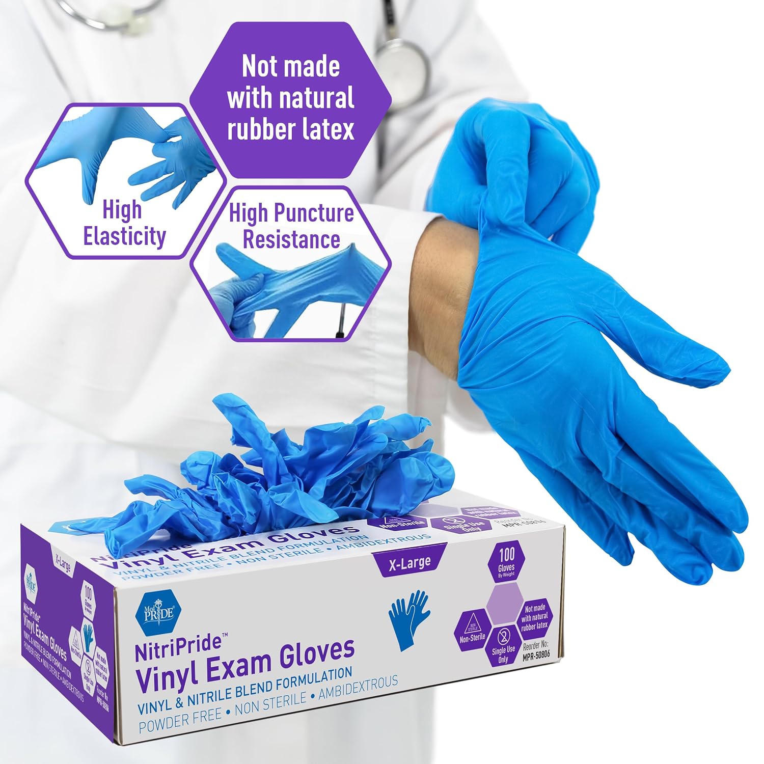 Nitrile Vinyl Blend Exam Glove - Exam Glove Nitrile reseña y precio