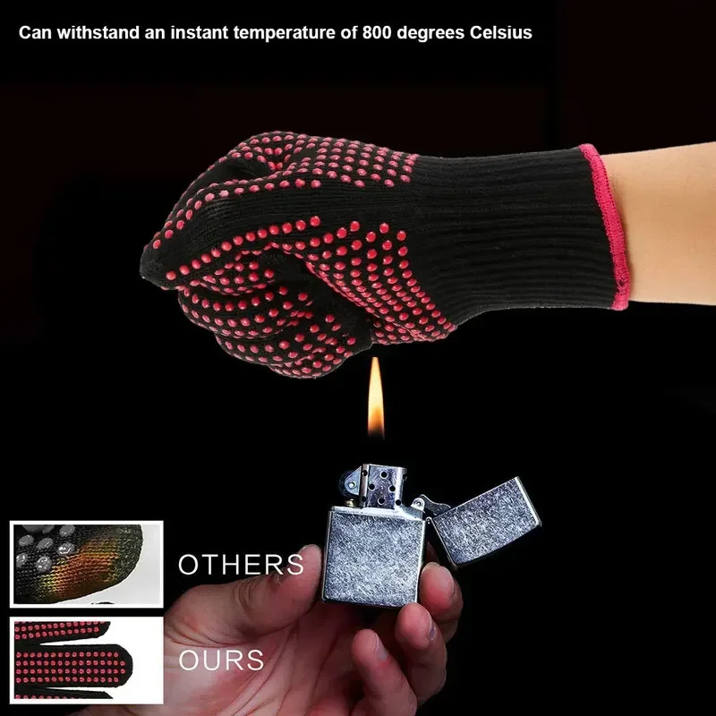 1 Pair Non-Slip Silicone BBQ G - Oven Mitt Silicone reseña y precio
