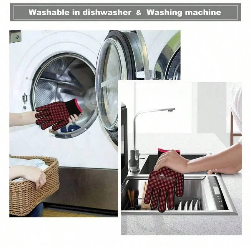 1 Pair Non-Slip Silicone BBQ G - Oven Mitt Silicone reseña y precio