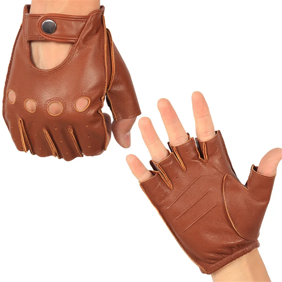 Men Vintage Leather Fingerless - Leather Driving Glove reseña y precio