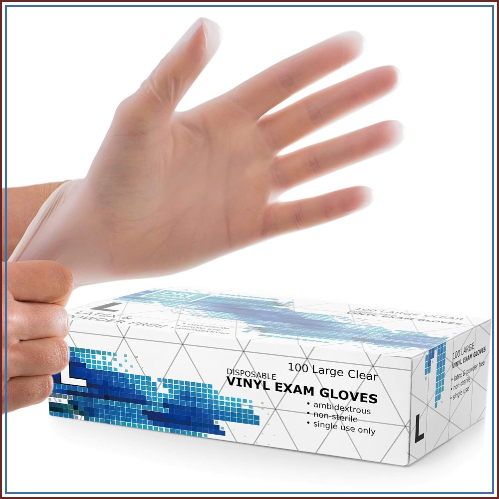 Large Vinyl Exam Gloves, 100 P - Exam Glove Nitrile reseña y precio