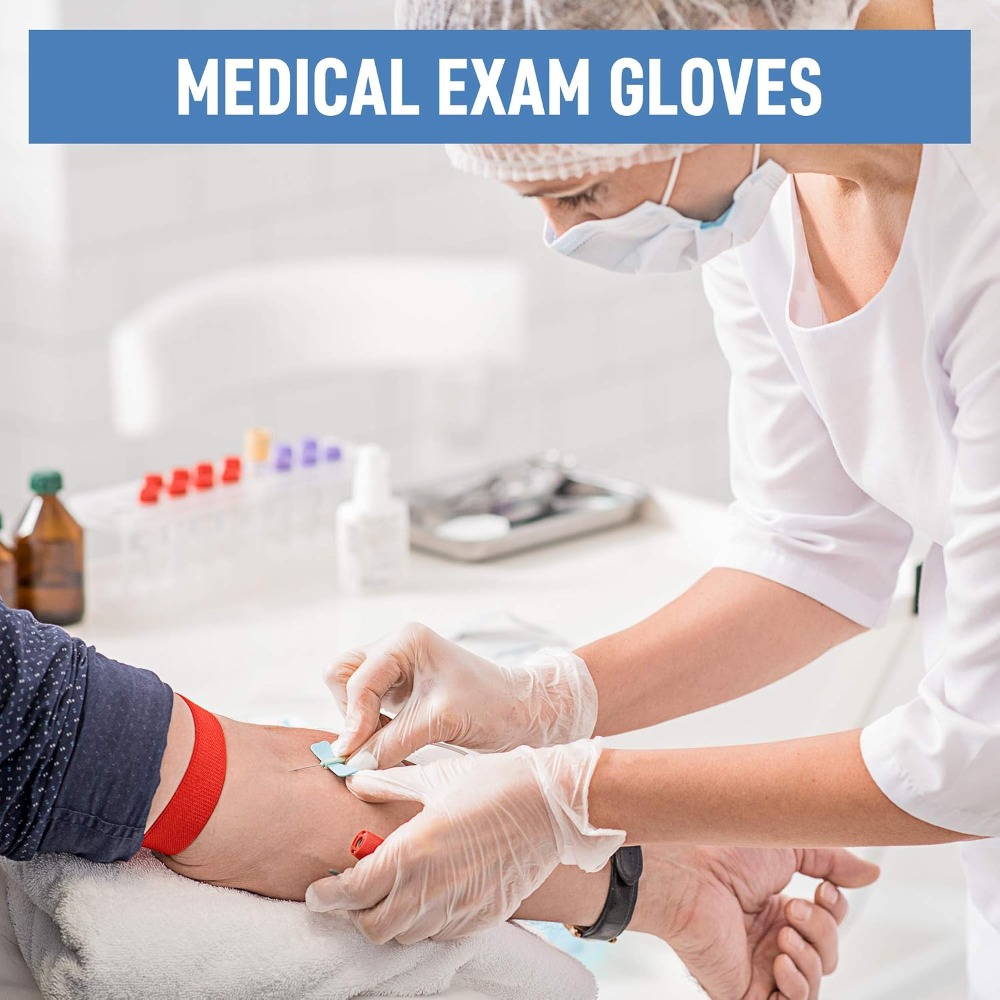 Large Vinyl Exam Gloves, 100 P - Exam Glove Nitrile reseña y precio