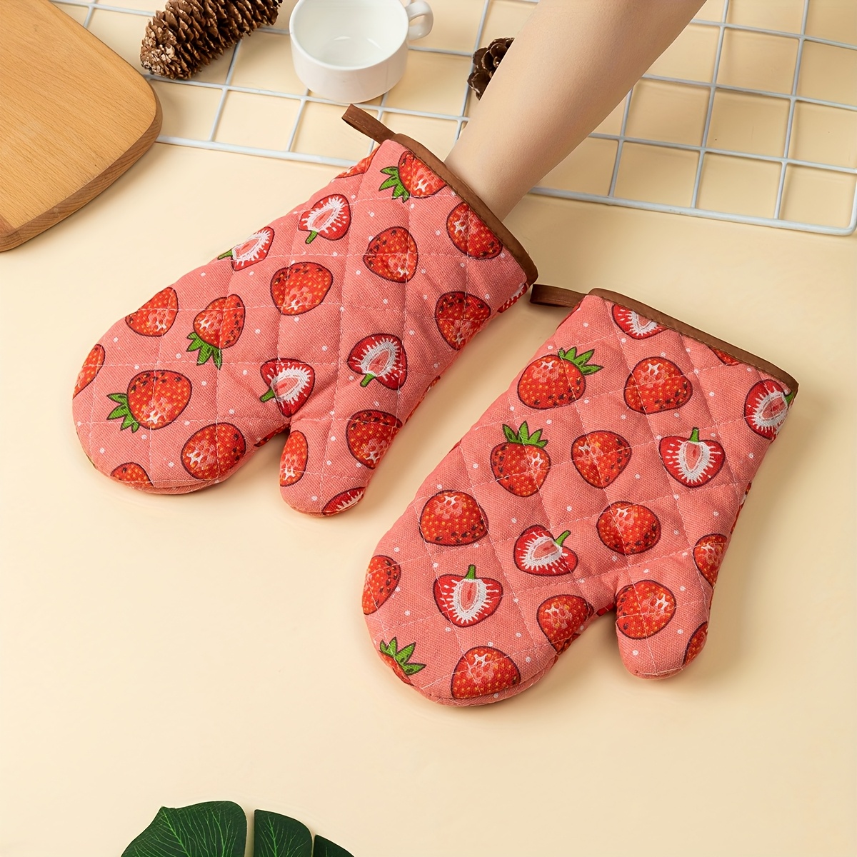 Strawberry Pattern Daily Home  - Oven Mitt Silicone reseña y precio