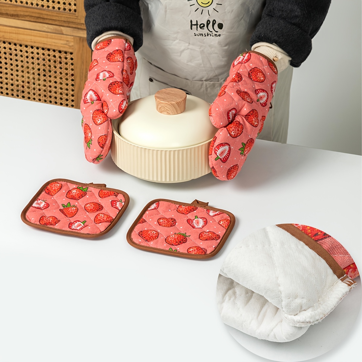 Strawberry Pattern Daily Home  - Oven Mitt Silicone reseña y precio