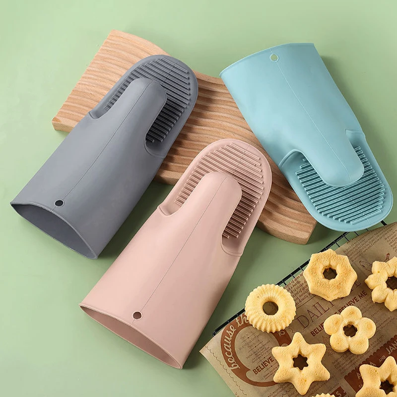 1/2Pcs Long Thickened Oven Glo - Oven Mitt Silicone reseña y precio