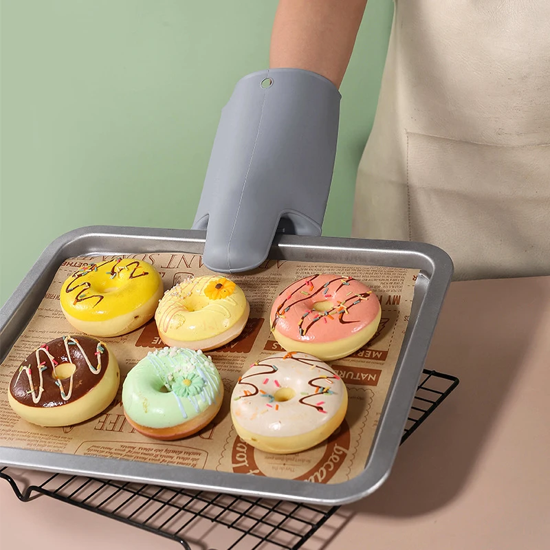 1/2Pcs Long Thickened Oven Glo - Oven Mitt Silicone reseña y precio