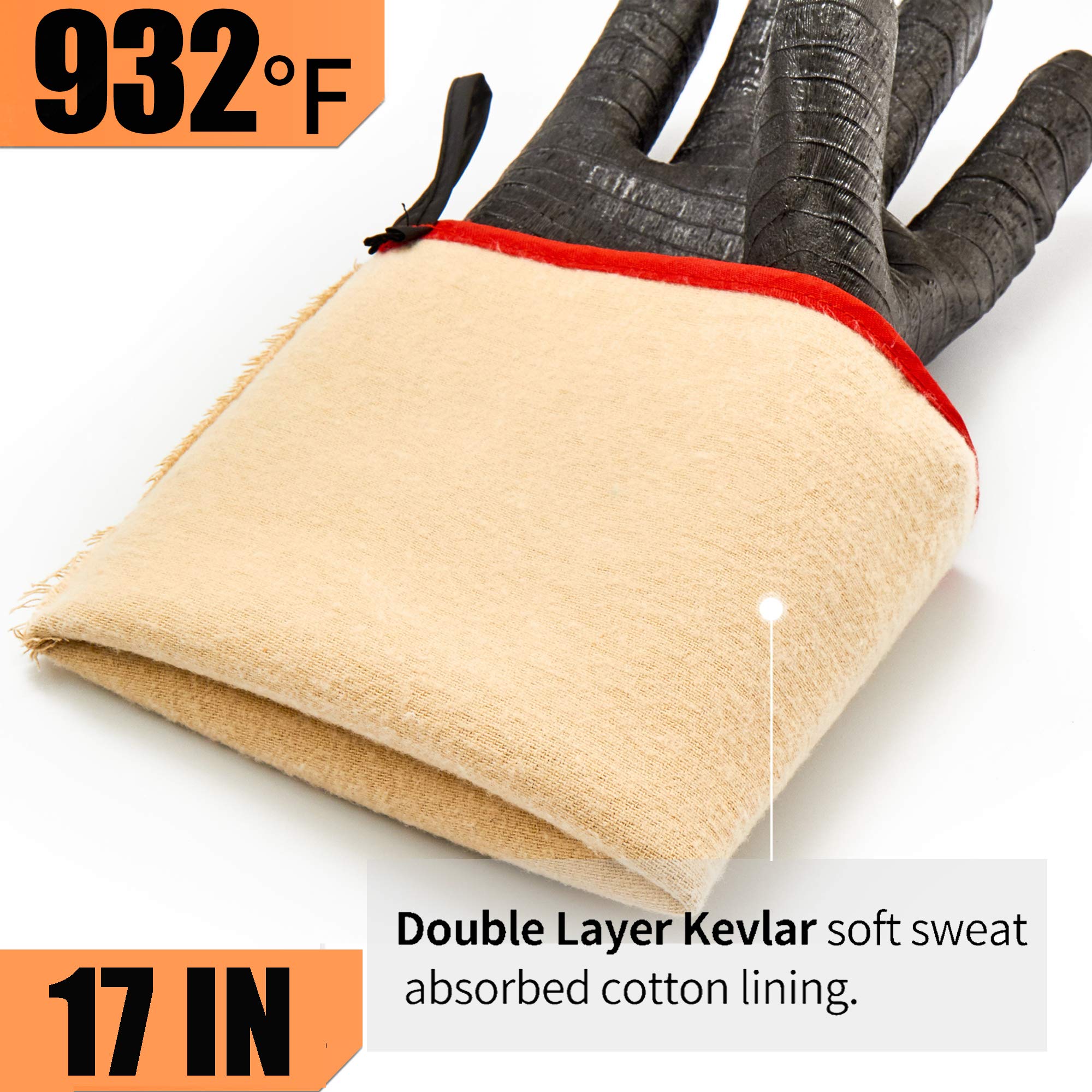 BBQ Gloves 18IN 932℉ Heat Resi - Rubber Glove Cleaning reseña y precio