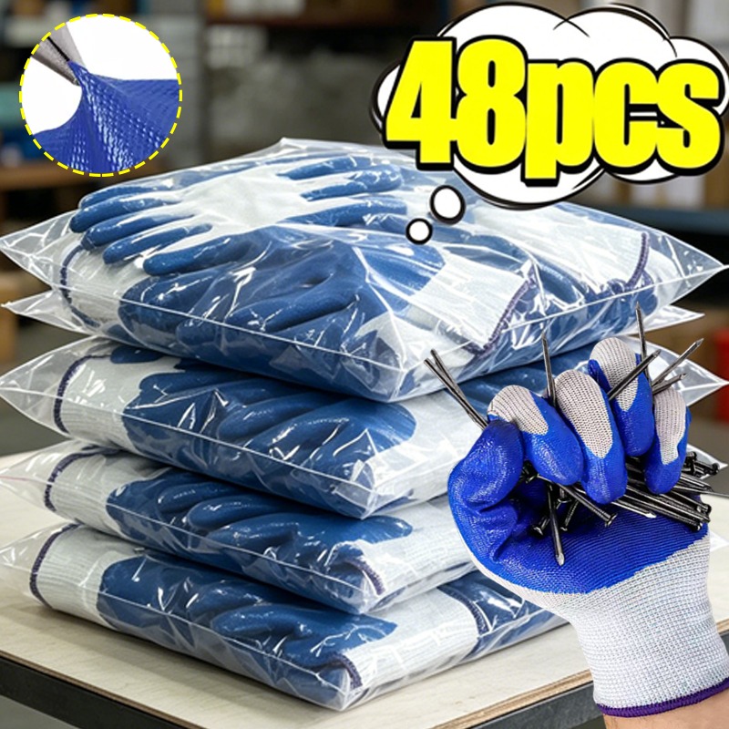 Blue Latex Rubber Nitrile Work - Nitrile Mechanic Glove reseña y precio