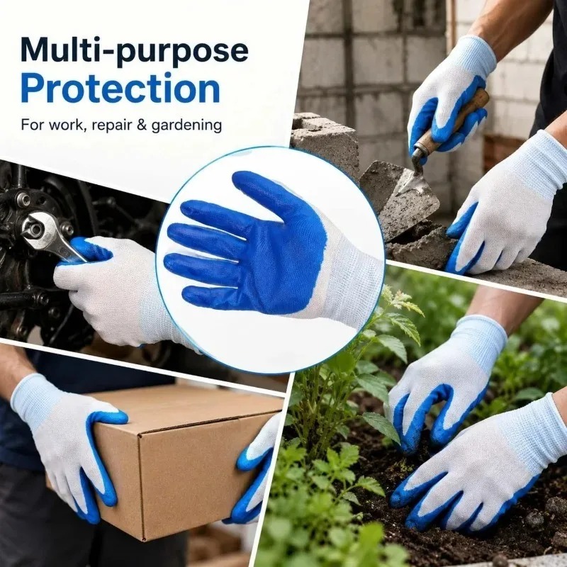 Blue Latex Rubber Nitrile Work - Nitrile Mechanic Glove reseña y precio