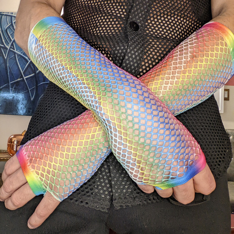 1 Pair Women Long Fishnet Net  - Fingerless Glove Knit reseña y precio