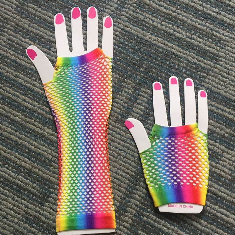 1 Pair Women Long Fishnet Net  - Fingerless Glove Knit reseña y precio