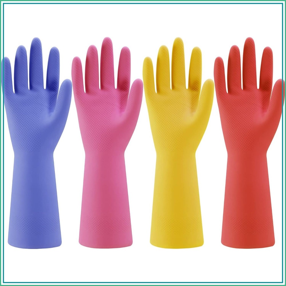 4-Pack Rubber Dishwashing Glov - Rubber Glove Cleaning reseña y precio