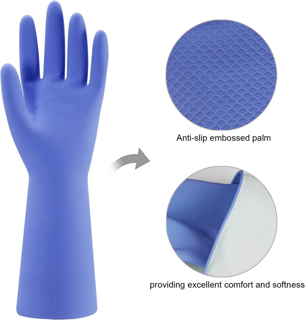 4-Pack Rubber Dishwashing Glov - Rubber Glove Cleaning reseña y precio