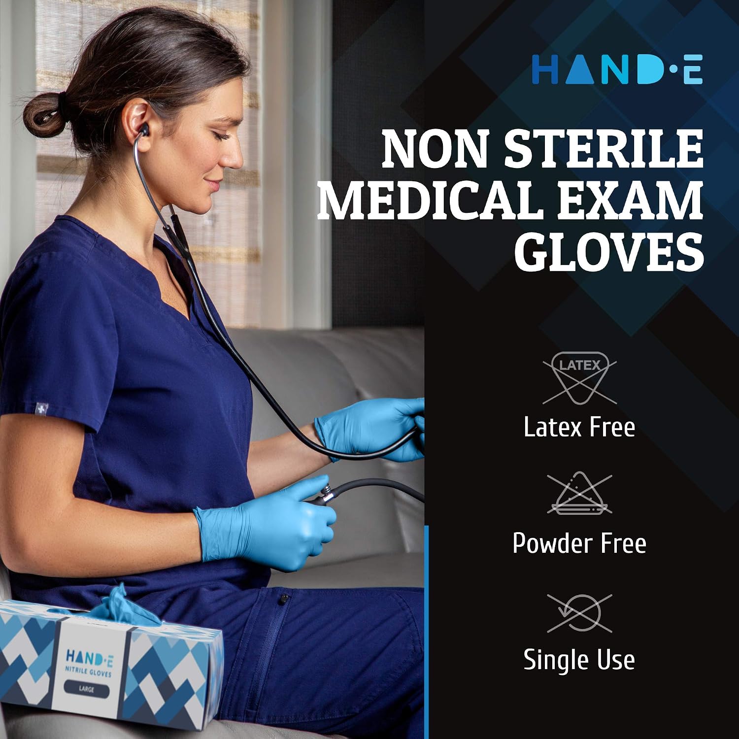 Blue Nitrile Disposable Gloves - Rubber Glove Cleaning reseña y precio