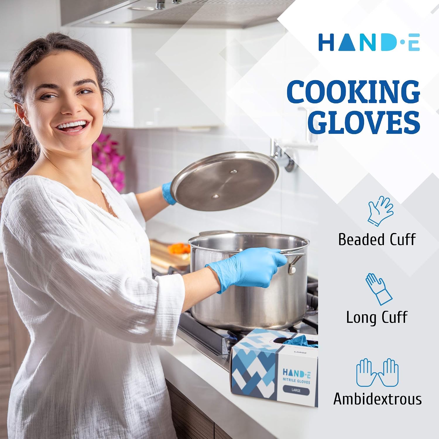Blue Nitrile Disposable Gloves - Rubber Glove Cleaning reseña y precio