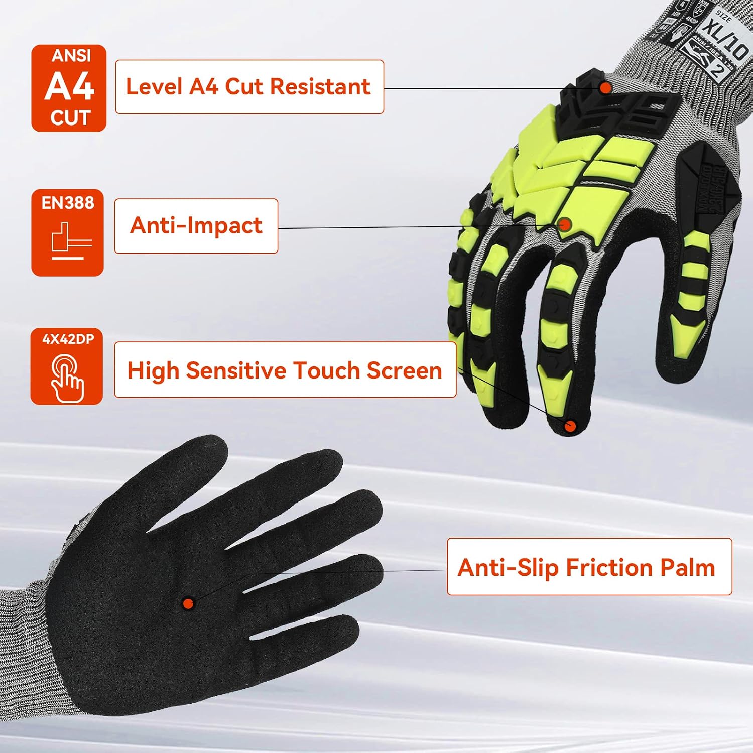 Cut Resistant Impact Gloves, A - Work Glove Impact reseña y precio