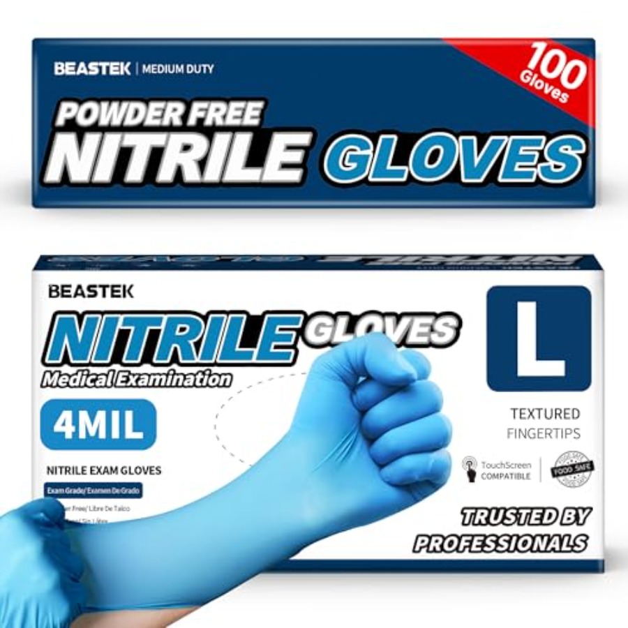 Beastek Blue Nitrile Exam Glov - Exam Glove Nitrile reseña y precio