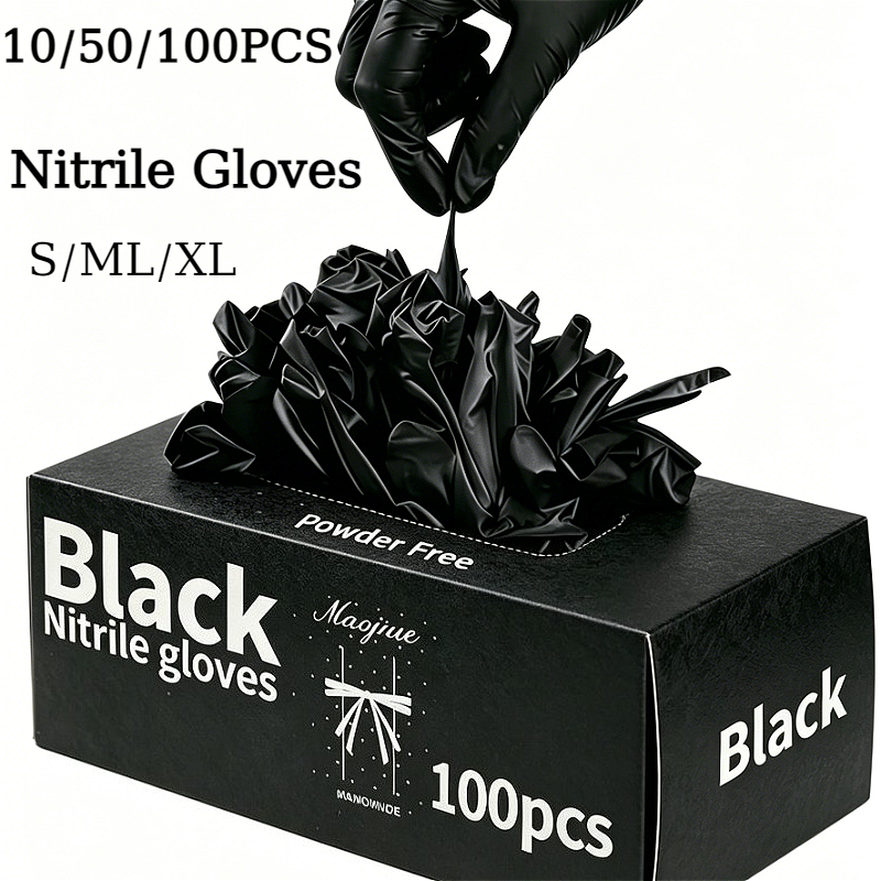 10/50/100PCS Black Disposable  - Nitrile Mechanic Glove reseña y precio