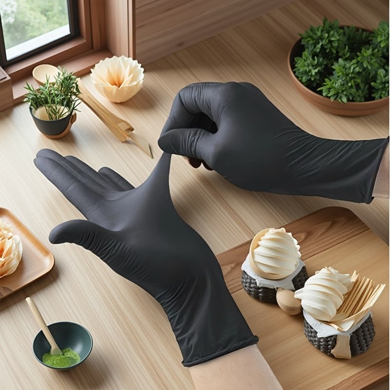 10/50/100PCS Black Disposable  - Nitrile Mechanic Glove reseña y precio