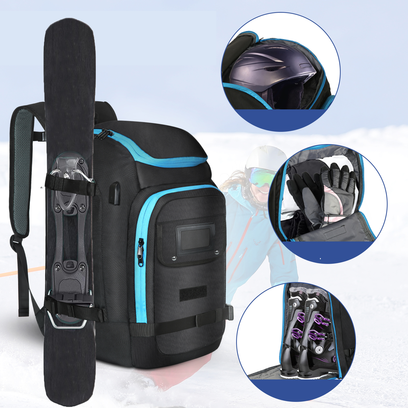 Large Capacity Ski Boot Bag Ba - Ski Glove Waterproof reseña y precio